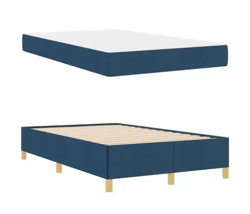 Kastītes Atsperu Gulta Cits Zila Un Balta 120 X 200 Cm Audums Vidaxl