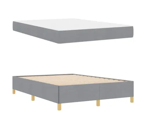 Kastītes Atsperu Gulta Gaiši Pelēka Un Balta Un Gaiši Pelēka Vidaxl