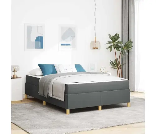 Kastītes Atsperu Gulta Tumši Pelēka Un Balta Un Tumši Pelēka Vidaxl