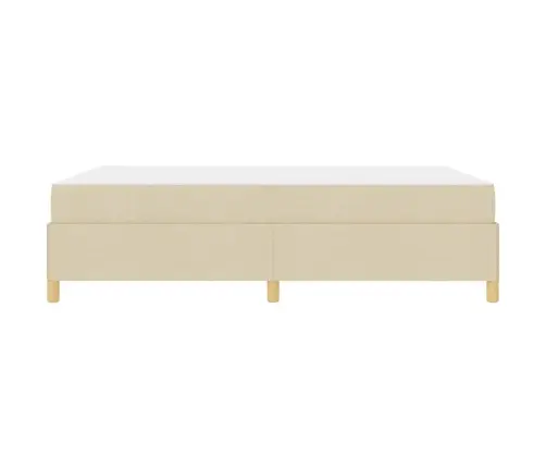 Kastītes Atsperu Gulta Krēmkrāsa Un Balta 140 X 190 Cm Audums Vidaxl