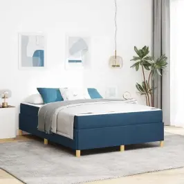 Gultas Rāmis Ar Matraci Zila 140 X 200 Cm Audums Vidaxl Gultas Rāmis Ar Matraci Zila 140 X 200 Cm Audums Vidaxl