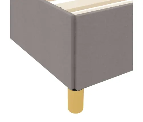 Kastītes Atsperu Gulta Cits Taupe Un Balts 160 X 200 Cm Audums Vidaxl