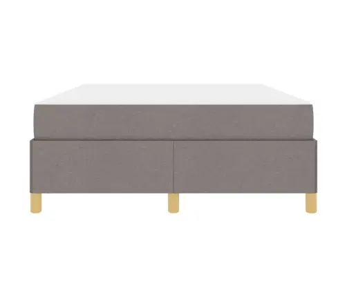 Kastītes Atsperu Gulta Cits Taupe Un Balts 160 X 200 Cm Audums Vidaxl