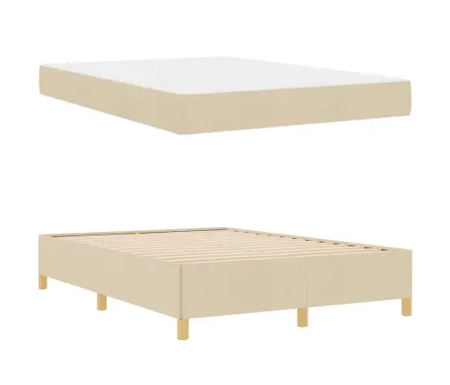 Lovos Rėmas Su Čiužiniu Kreminė 160 X 200 Cm Audinys