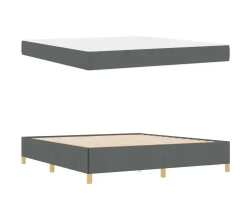 Lovos Rėmas Su Čiužiniu Tamsiai Pilka 180 X 200 Cm Audinys