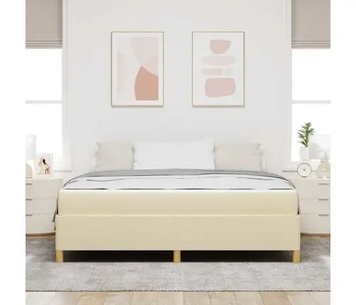 Kiemas Lova Kremas Ir Bežinė Ir Balta 180 X 200 Cm Audinys