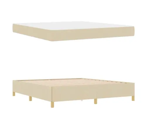 Kiemas Lova Kremas Ir Bežinė Ir Balta 180 X 200 Cm Audinys