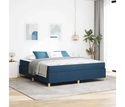 Voodi Raam Madratsiga Sinine 180 X 200 Cm Kangas