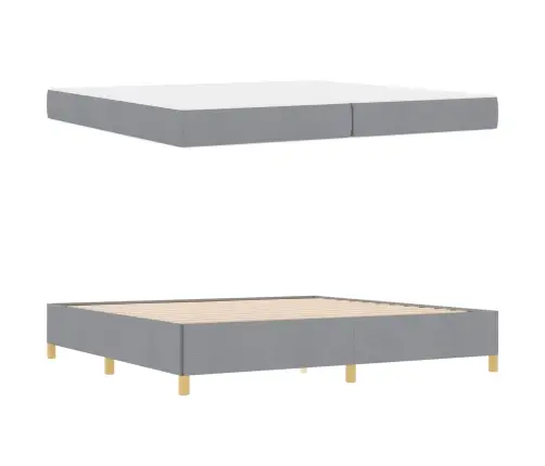 Kastītes Atsperu Gulta Cits Gaiši Pelēks Un Balts 200 X 200 Cm Vidaxl