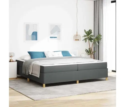 Kiemas Lova Su Čiužiniu Tamsiai Pilka 200 X 200 Cm Audinys