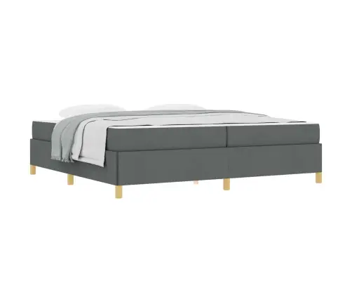 Kastītes Atsperu Gulta Cits Tumši Pelēka 200 X 200 Cm Audums Vidaxl