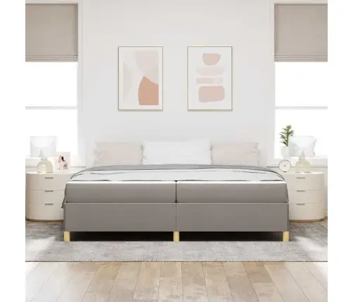 Voodi Raam Madratsiga Pruunikashall 200 X 200 Cm Kangas