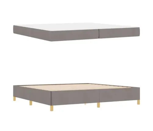 Voodi Raam Madratsiga Pruunikashall 200 X 200 Cm Kangas