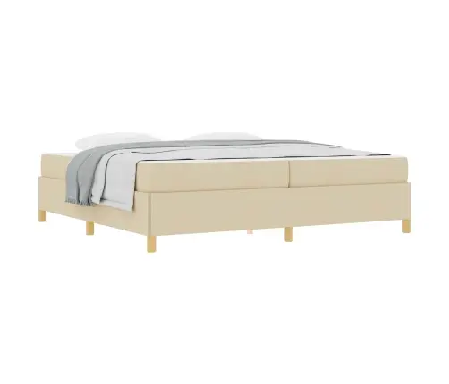 Voodi Raam Madratsiga Cream 200 X 200 Cm Kangas