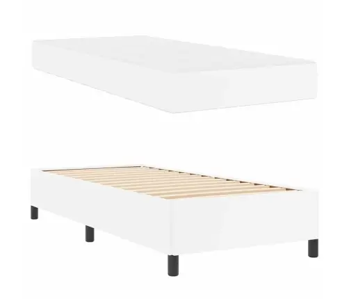 Voodi Raam Madratsiga Valge 80 X 200 Cm Kangas