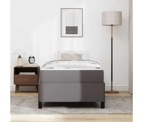 Gultas Rāmis Ar Matraci Pelēka 80 X 200 Cm Mākslīgā Āda Vidaxl