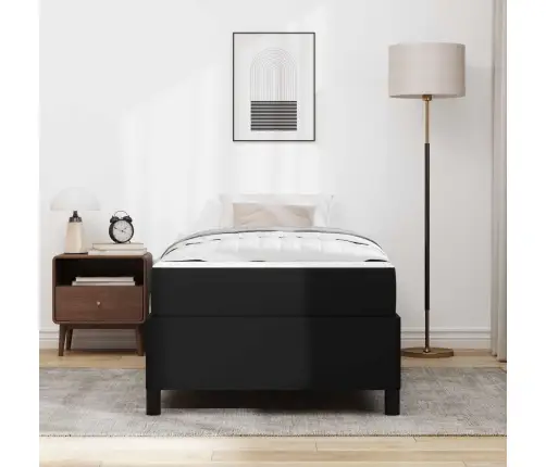 Gultas Rāmis Ar Matraci Melna 90 X 190 Cm Mākslīgā Āda Vidaxl