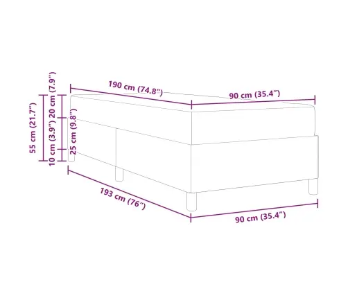 Gultas Rāmis Ar Matraci Melna 90 X 190 Cm Mākslīgā Āda Vidaxl