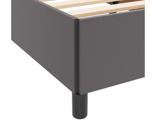 Gultas Rāmis Ar Matraci Pelēka 90 X 190 Cm Mākslīgā Āda Vidaxl