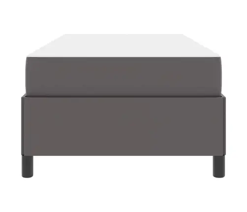 Gultas Rāmis Ar Matraci Pelēka 90 X 190 Cm Mākslīgā Āda Vidaxl