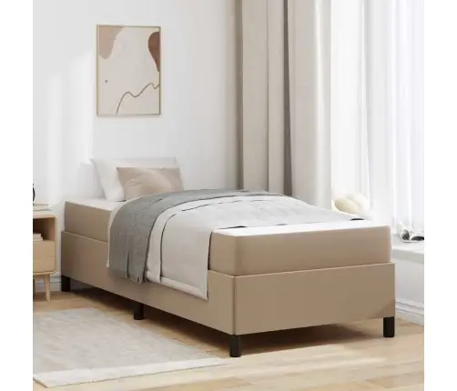 Gultas Rāmis Ar Matraci Kapučīno 90 X 190 Cm Mākslīgā Āda Vidaxl