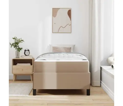 Gultas Rāmis Ar Matraci Kapučīno 90 X 190 Cm Mākslīgā Āda Vidaxl