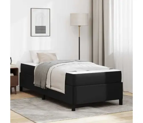 Gultas Rāmis Ar Matraci Melna 100 X 200 Cm Mākslīgā Āda Vidaxl