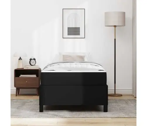 Gultas Rāmis Ar Matraci Melna 100 X 200 Cm Mākslīgā Āda Vidaxl