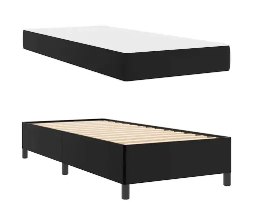 Gultas Rāmis Ar Matraci Melna 100 X 200 Cm Mākslīgā Āda Vidaxl