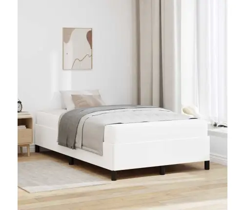 Gultas Rāmis Ar Matraci Balta 120 X 190 Cm Mākslīgā Āda Vidaxl
