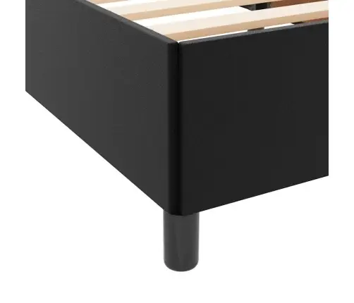 Lovos Rėmas Su Čiužiniu Juoda 120 X 200 Cm Dirbtinė Oda