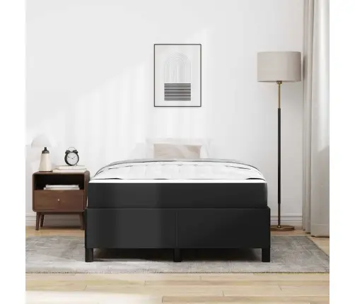 Lovos Rėmas Su Čiužiniu Juoda 120 X 200 Cm Dirbtinė Oda