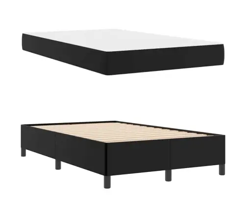 Lovos Rėmas Su Čiužiniu Juoda 120 X 200 Cm Dirbtinė Oda