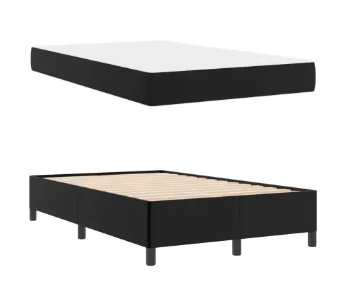 Gultas Rāmis Ar Matraci Melna 120 X 200 Cm Mākslīgā Āda Vidaxl