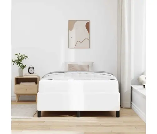 Gultas Rāmis Ar Matraci Balta 120 X 200 Cm Mākslīgā Āda Vidaxl