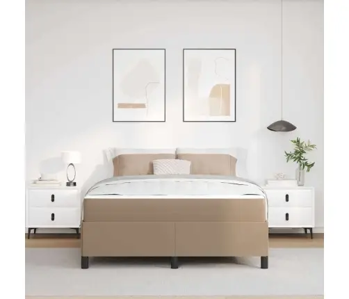 Voodiraam Madratsiga Cappuccino 140 X 200 Cm Kunstnahk