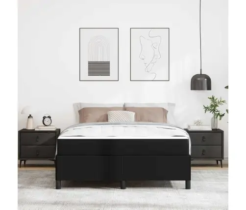 Voodi Raam Madratsiga Must 160 X 200 Cm Kangas