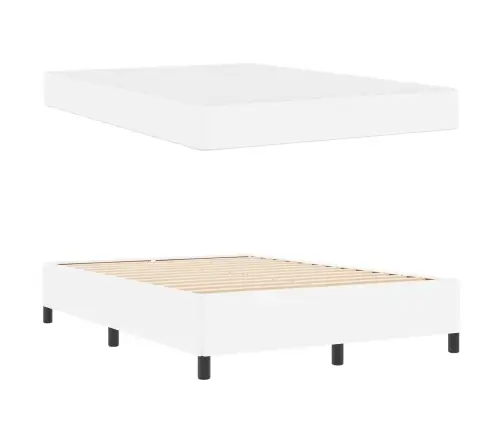 Gultas Rāmis Ar Matraci Balta 160 X 200 Cm Mākslīgā Āda Vidaxl