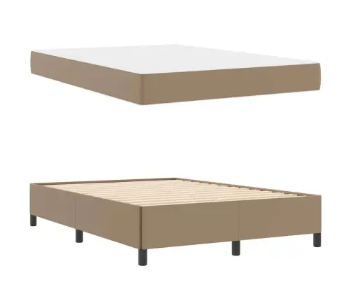 Gultas Rāmis Ar Matraci Kapučīno 160 X 200 Cm Mākslīgā Āda Vidaxl