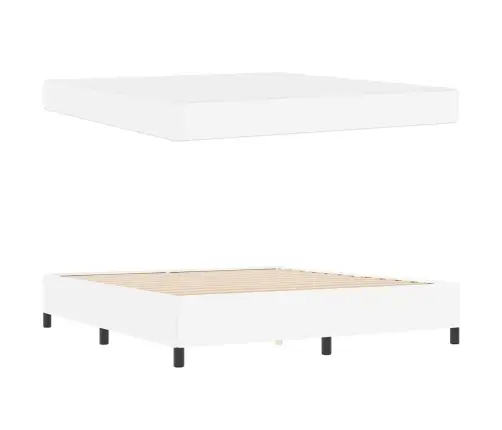 Gultas Rāmis Ar Matraci Balta 180 X 200 Cm Mākslīgā Āda Vidaxl