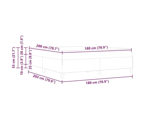 Gultas Rāmis Ar Matraci Pelēka 180 X 200 Cm Mākslīgā Āda Vidaxl