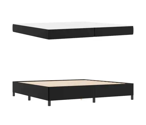 Gultas Rāmis Ar Matraci Melna 200 X 200 Cm Mākslīgā Āda Vidaxl