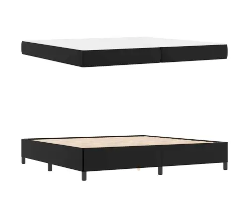 Gultas Rāmis Ar Matraci Melna 200 X 200 Cm Mākslīgā Āda Vidaxl