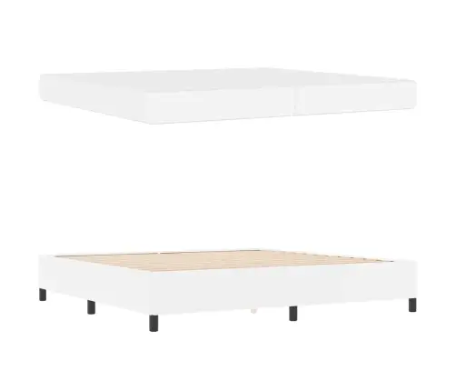 Voodi Raam Madratsiga Valge 200 X 200 Cm Kangas