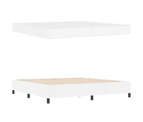 Gultas Rāmis Ar Matraci Balta 200 X 200 Cm Mākslīgā Āda Vidaxl