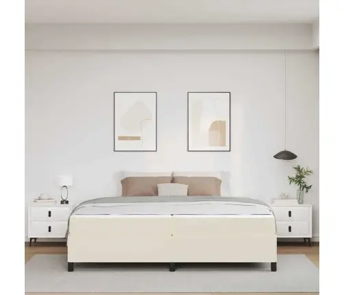 Lovos Rėmas Su Čiužiniu Kreminė 200 X 200 Cm Audinys