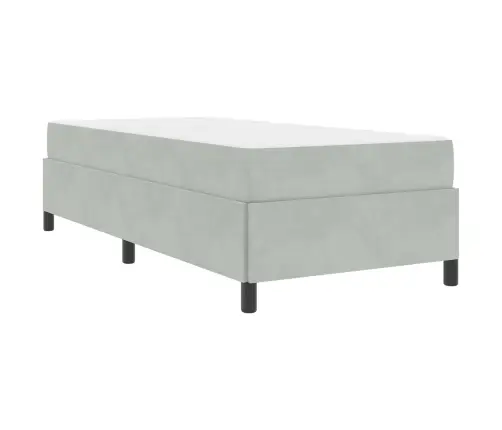 Gultas Rāmis Cits Balts Un Gaismi Pelēks 80 X 200 Cm Samts Vidaxl