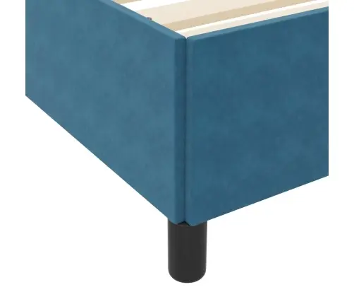 Gultas Rāmis Ar Matraci Tumši Zils Un Balts 80 X 200 Cm Samts Vidaxl