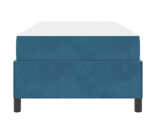 Gultas Rāmis Ar Matraci Tumši Zils Un Balts 80 X 200 Cm Samts Vidaxl