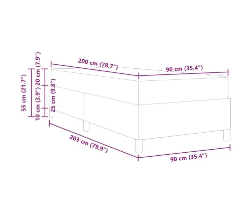 Voodi Raam Madratsiga Tume Rohelise 90 X 200 Cm Kangas